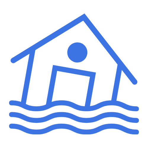 Tornado or water damaged homes Icon
